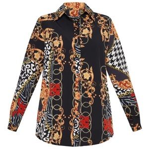 PRETTY LITTLE THING printed blouse.